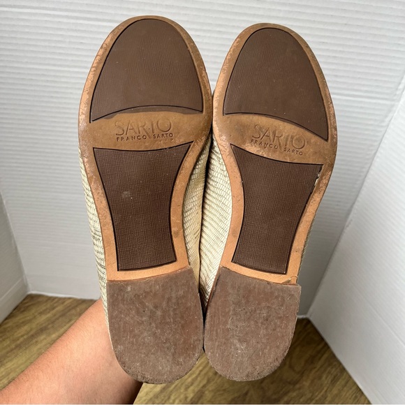 Franco Sarto Kristin Leather Sparkly Metallic Gold Snakeskin Loafers Size 8.5 - Picture 8 of 12